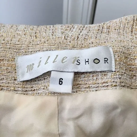 Vintage Miller Shor Skirt Suit | Beige Bouclé Tweed Set | St. John Style - Picture 6 of 6